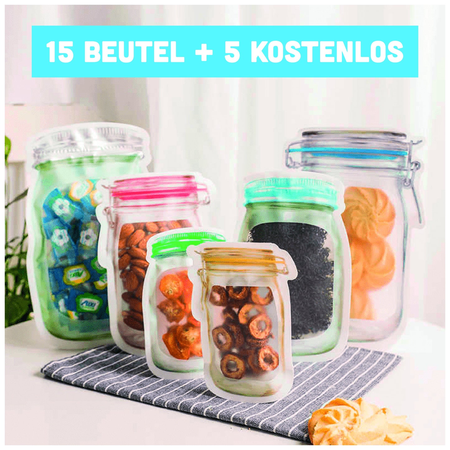 Wiederverwendbare Lebensmittelbeutel